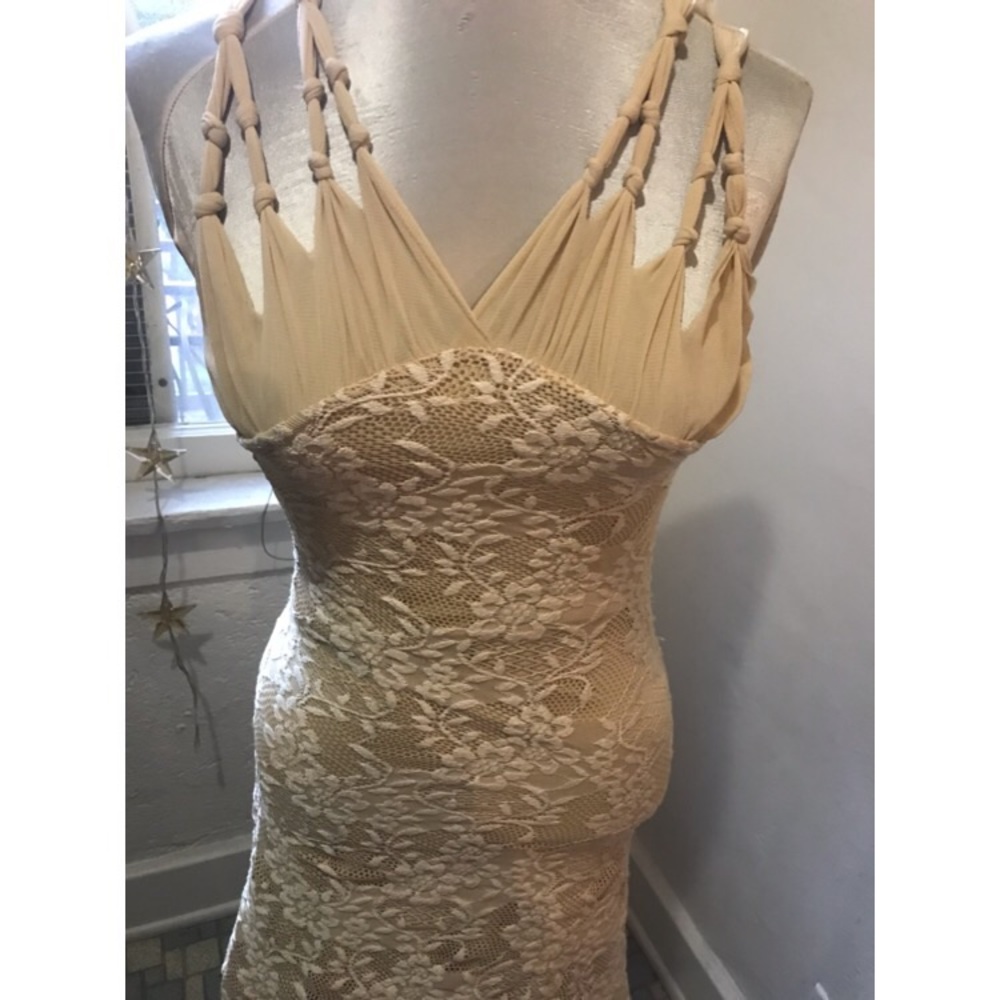 Designer ivory hippie western dress size small